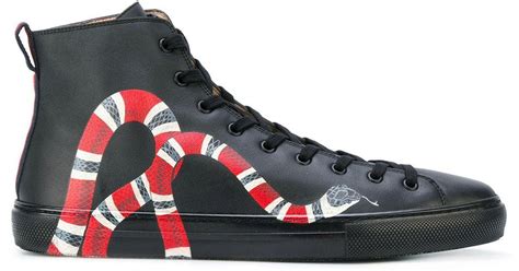 gucci high top black snake|gucci men's shoes.